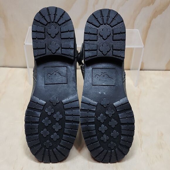 Rocket Dog Gray Fold-Over Combat Boots Moto Ankle Women 8.5 Shoe Buckle Babster - Picture 7 of 14